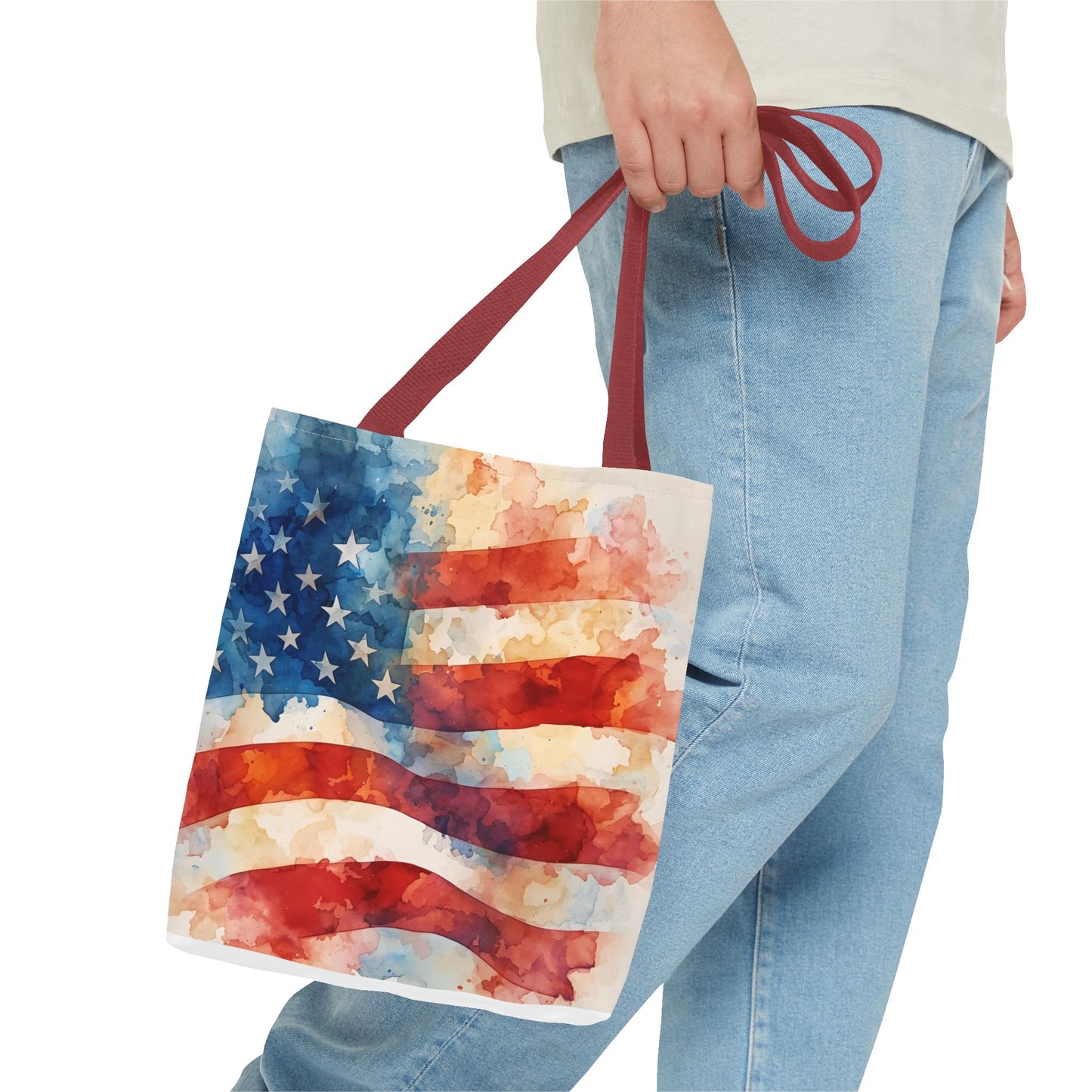 THE Flag Bag!  Patriotic Watercolor Tote Bag 13 x 13
