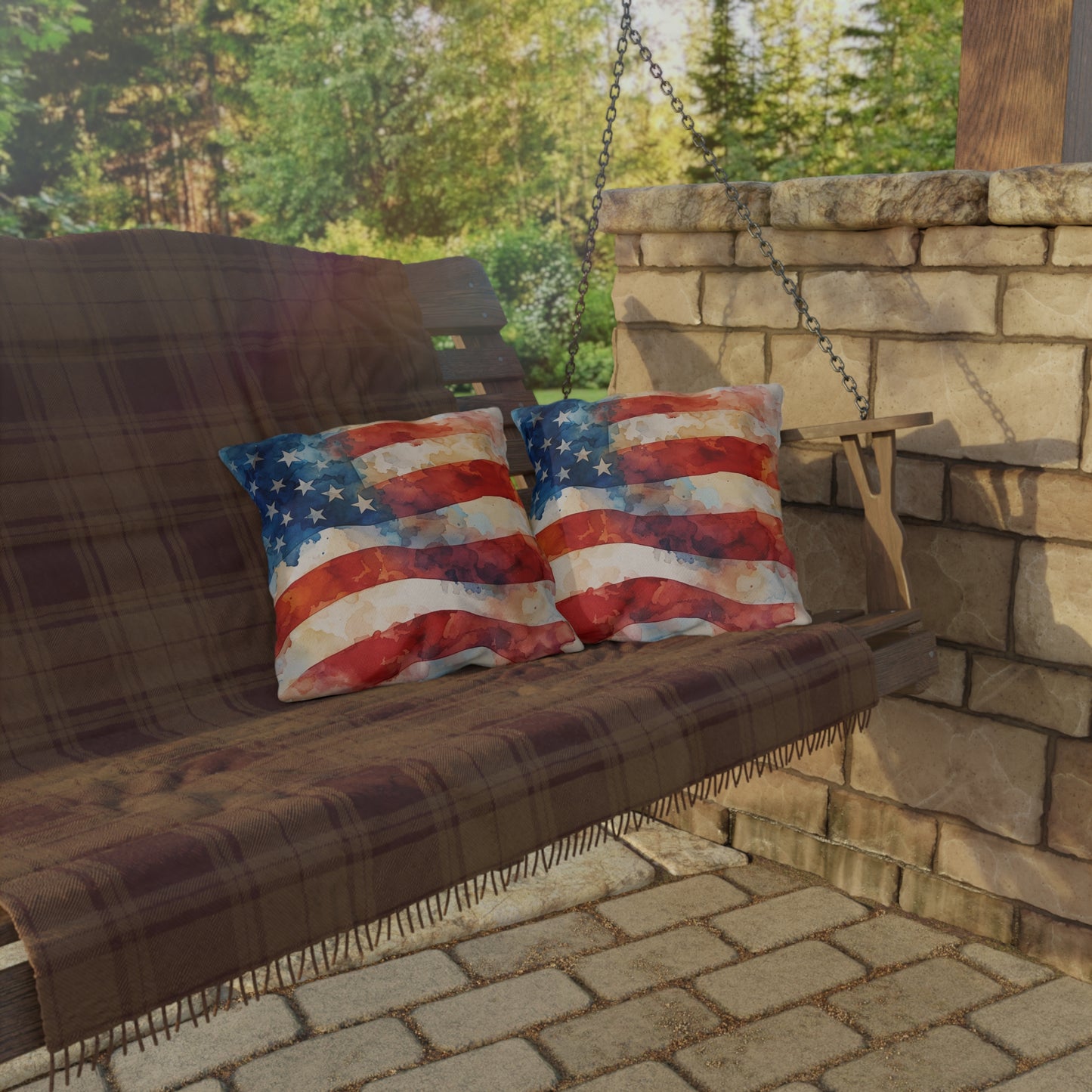 USA Flag Outdoor Pillows