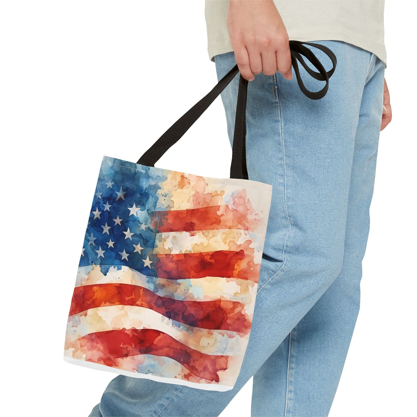 THE Flag Bag!  Patriotic Watercolor Tote Bag 13 x 13
