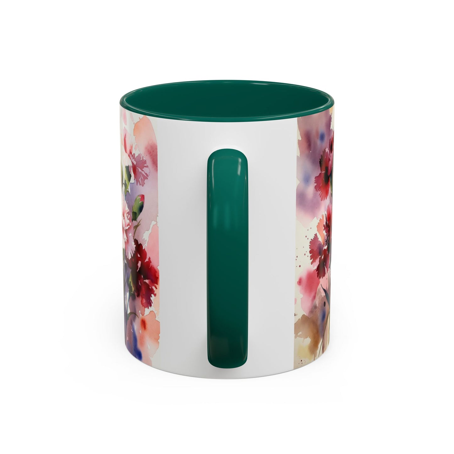 Rejoice Always Bible Verse Mug | Floral Watercolor Carnations 11oz | January Birth Month Flower