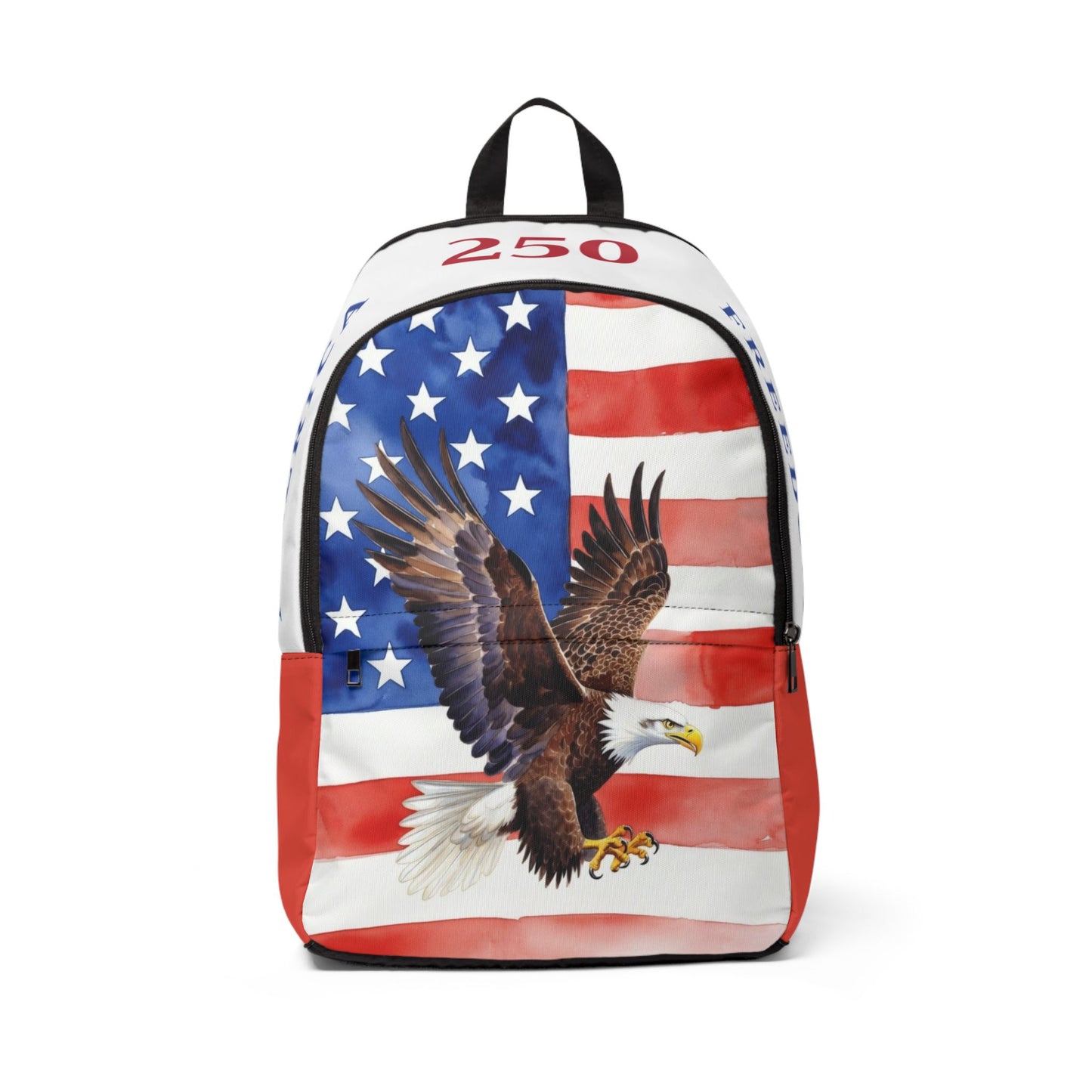 Patriotic 250th Anniversary Backpack - Freedom America Bald Eagle Flag Design - USA 1776-2026 Travel Bag