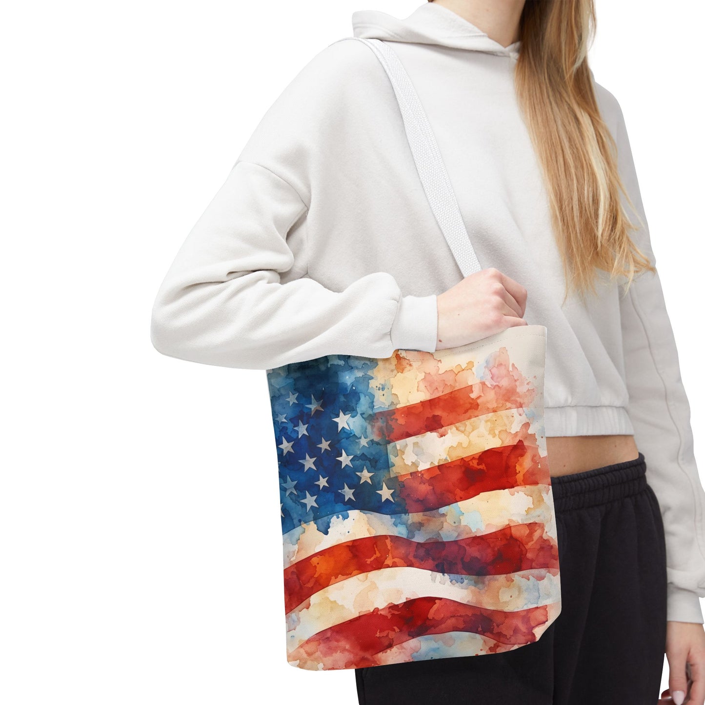THE Flag Bag!  Patriotic Watercolor Tote Bag 13 x 13
