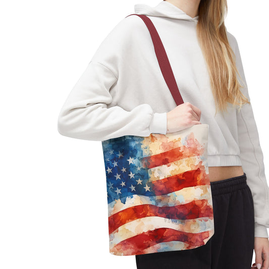 THE Flag Bag!  Patriotic Watercolor Tote Bag 13 x 13