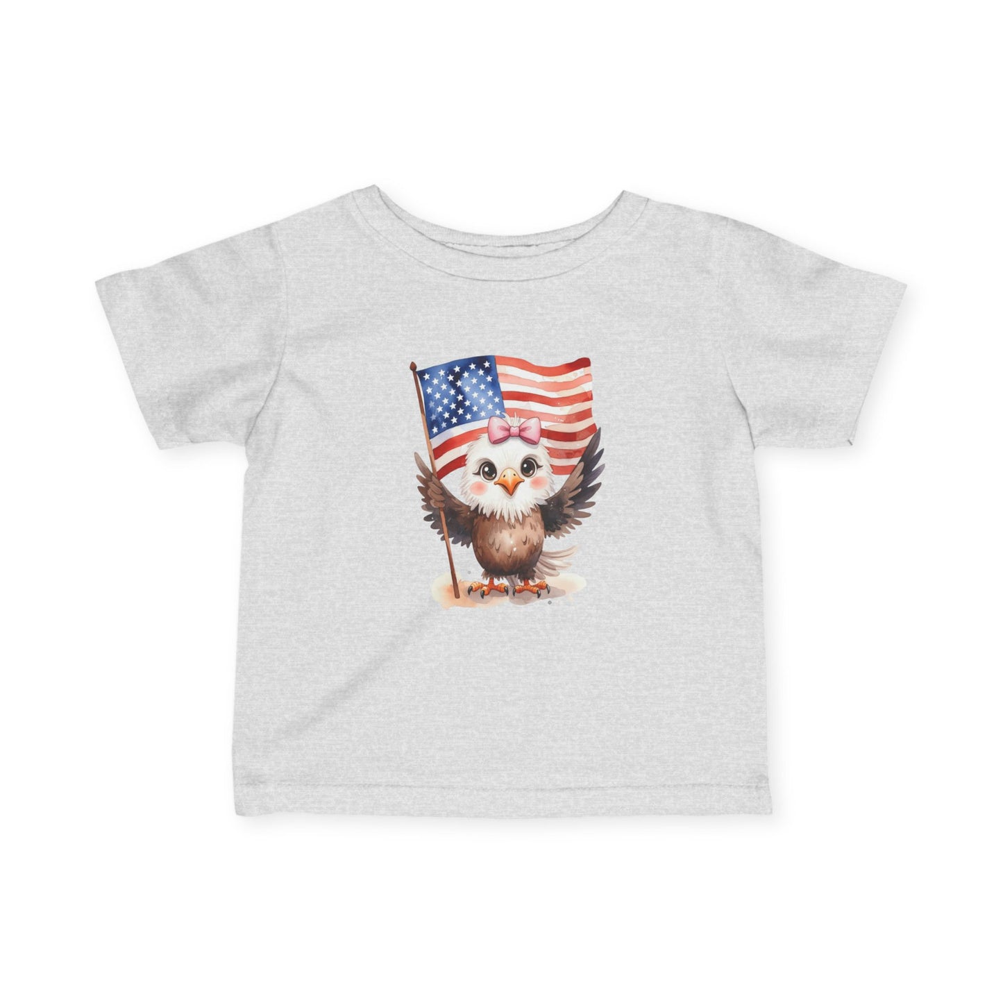 Infant Tee — "America 250" Patriotic Baby Girl Eagle Shirt (4th of July, Memorial Day)