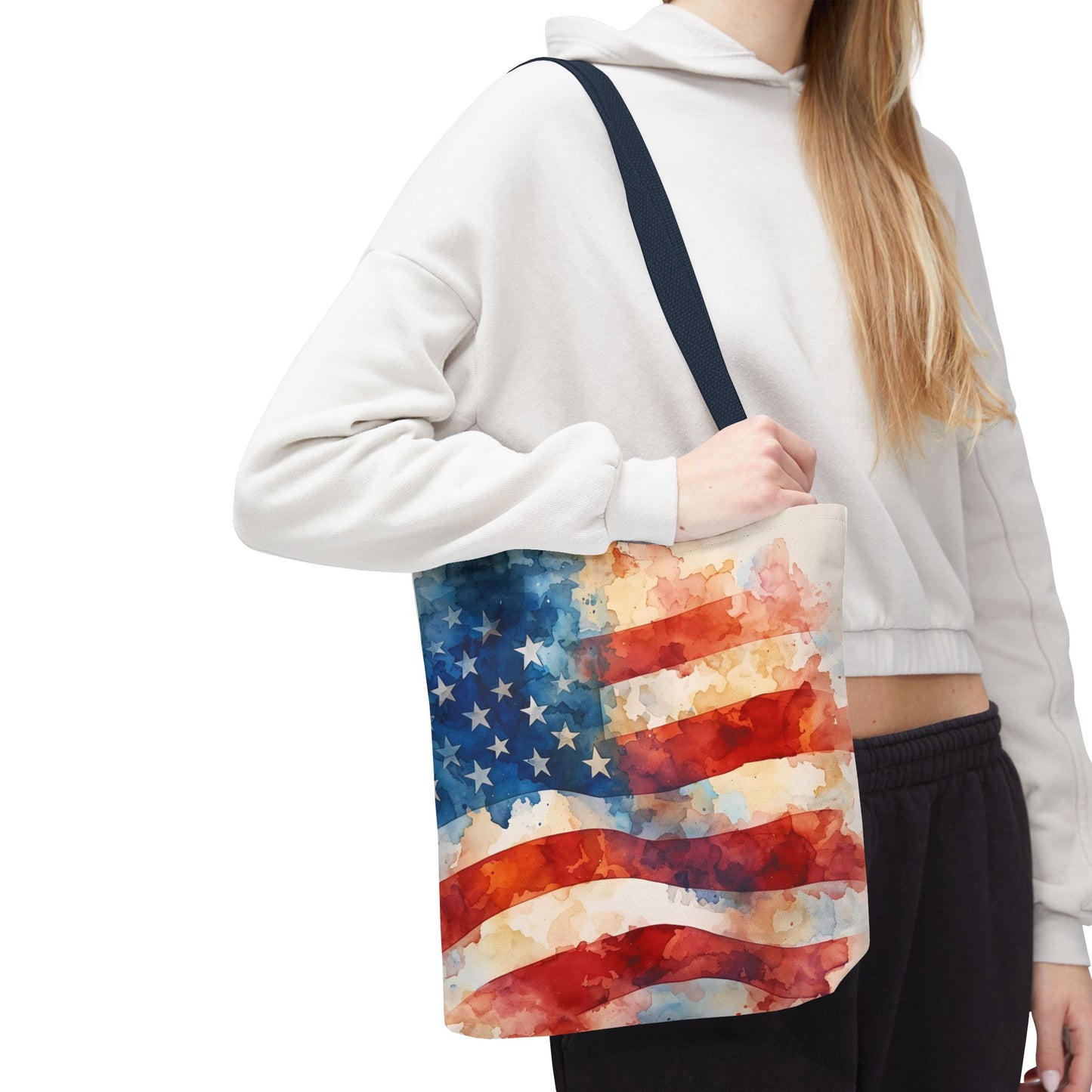THE Flag Bag!  Patriotic Watercolor Tote Bag 13 x 13