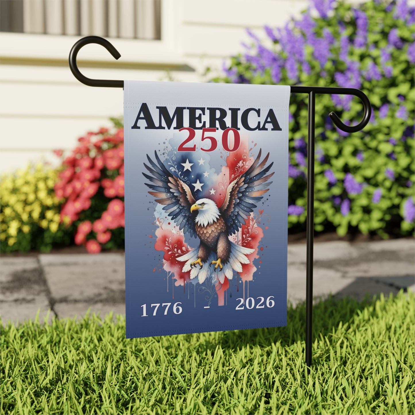 AMERICA 250 Patriotic Eagle with Flare Garden & House Banner