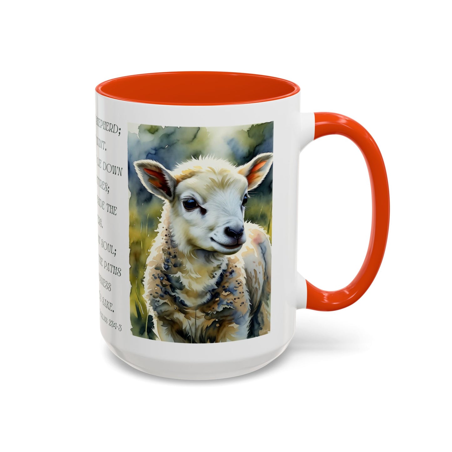 Inspirational Lord Is My Shepherd Mug - Cozy 15oz Coffee Cups with Psalm 23 Design