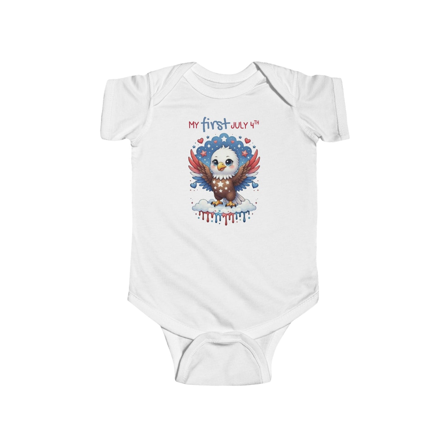 My First July 4th Eagle Infant Bodysuit - Patriotic Baby Onesie