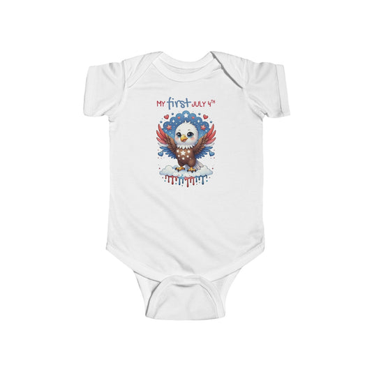 My First July 4th Eagle Infant Bodysuit - Patriotic Baby Onesie