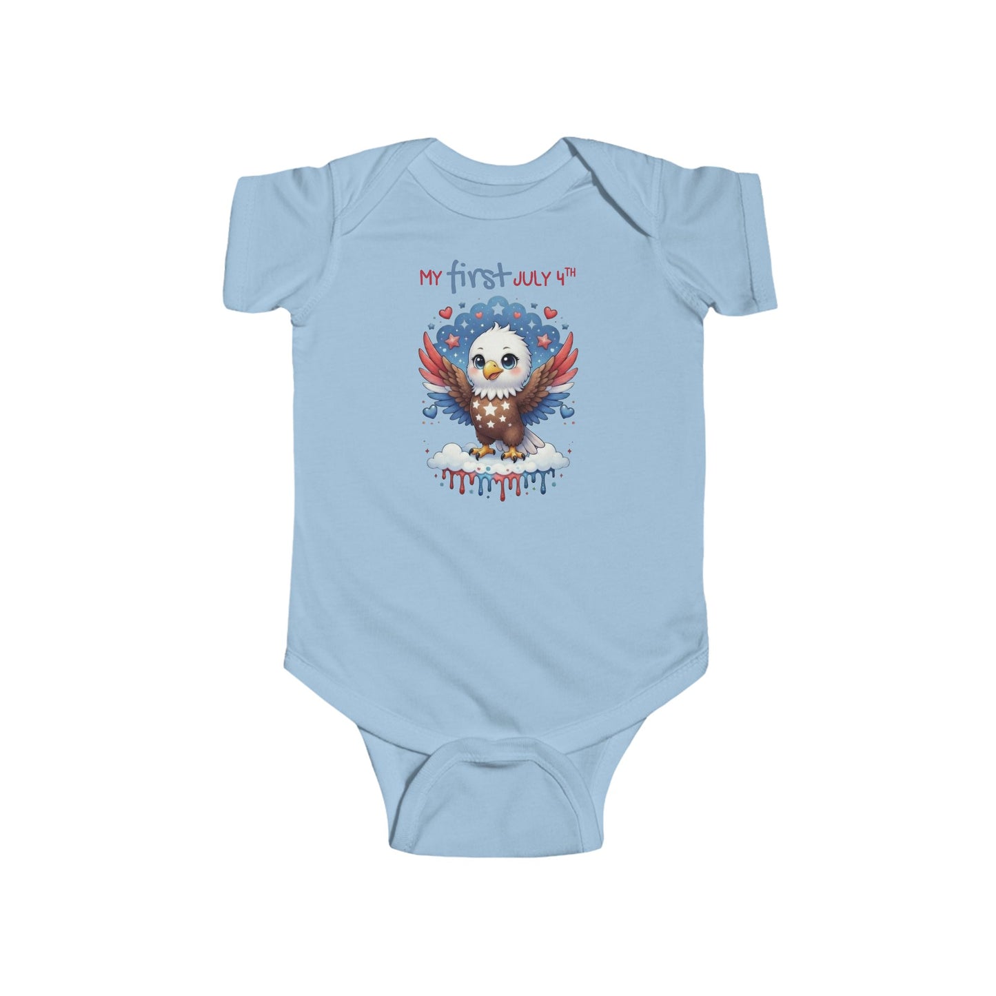 My First July 4th Eagle Infant Bodysuit - Patriotic Baby Onesie