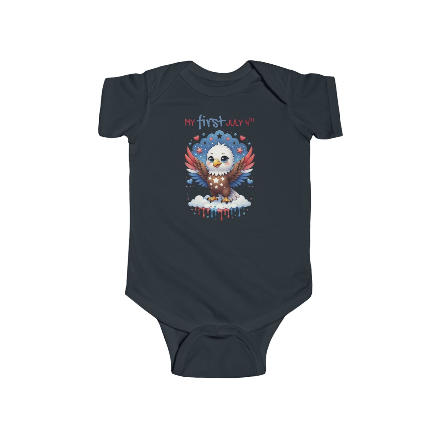 My First July 4th Eagle Infant Bodysuit - Patriotic Baby Onesie
