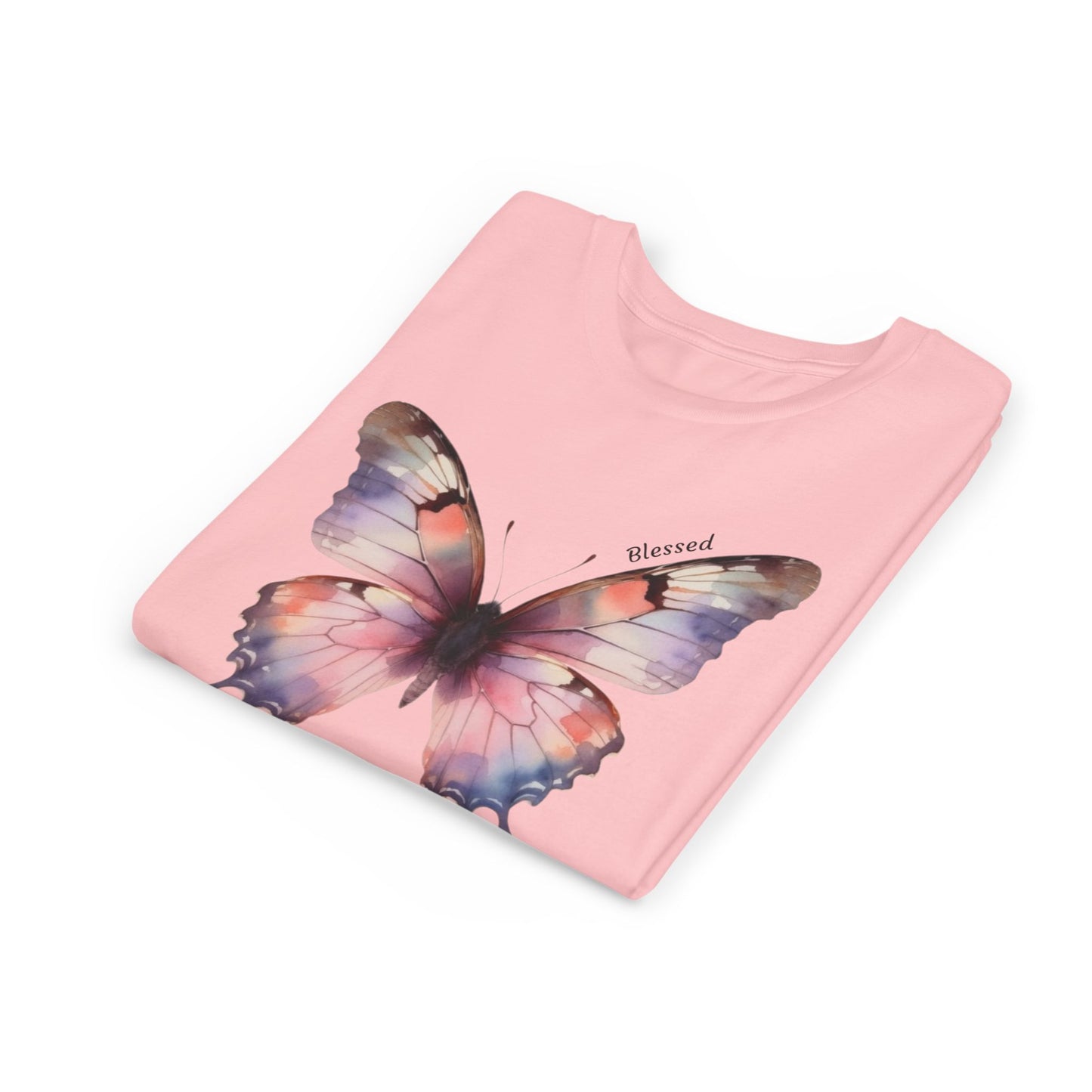 Butterfly Youth Tee — Pastel Watercolor Butterfly Kids T-Shirt