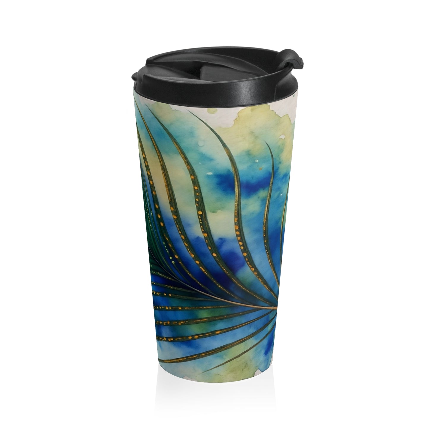 Vibrant Peacock Design Stainless Steel Travel Mug - Stylish Coffee & Tea Tumbler