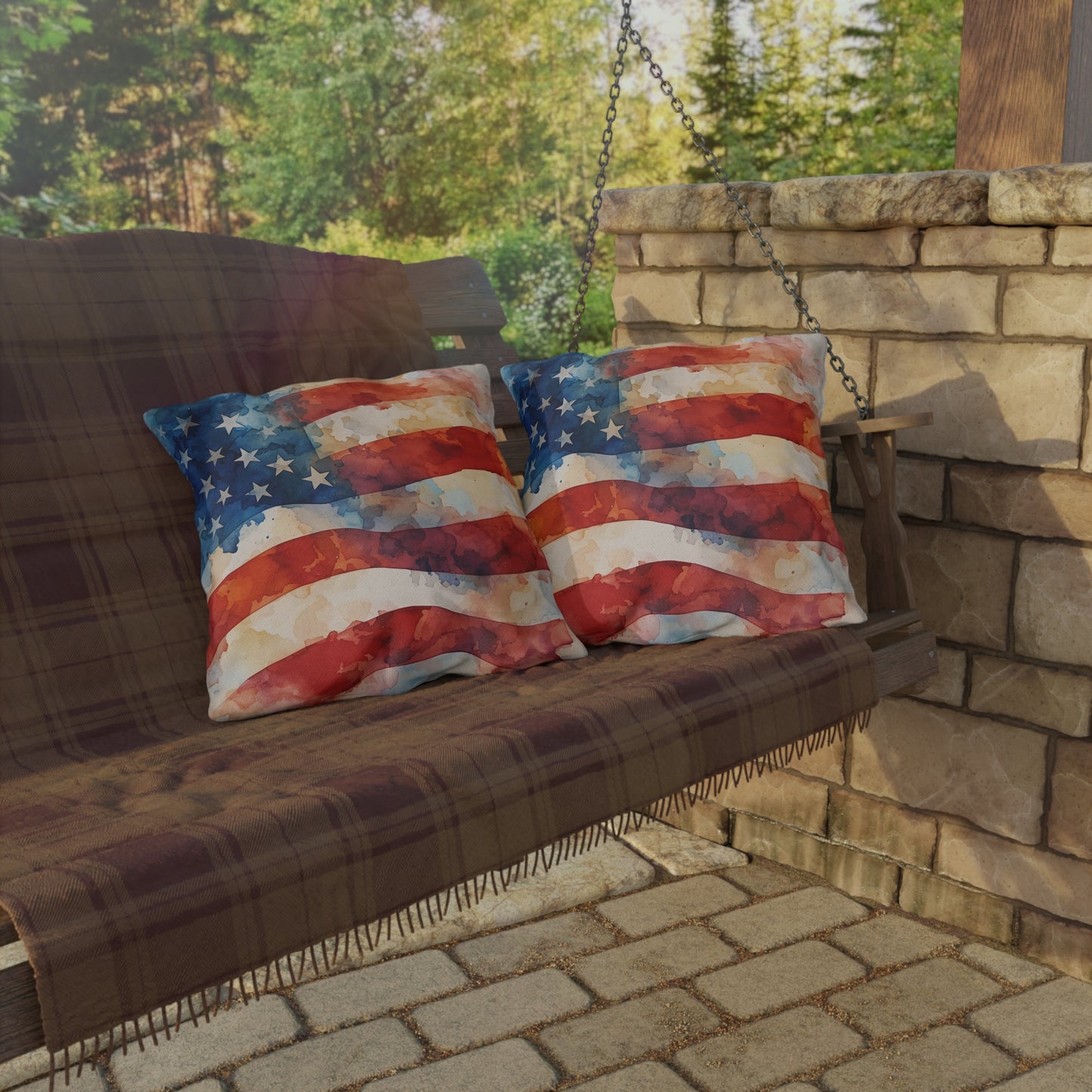 USA Flag Outdoor Pillows