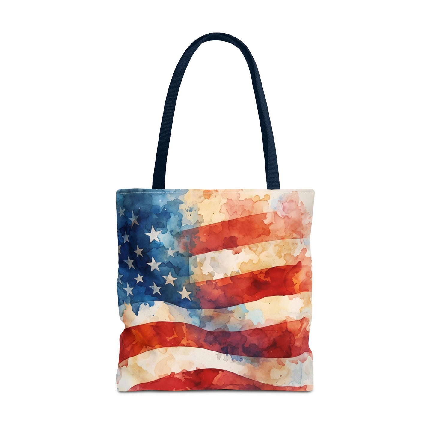 American Flag Tote Bag - Patriotic Watercolor Design in  18 x 18