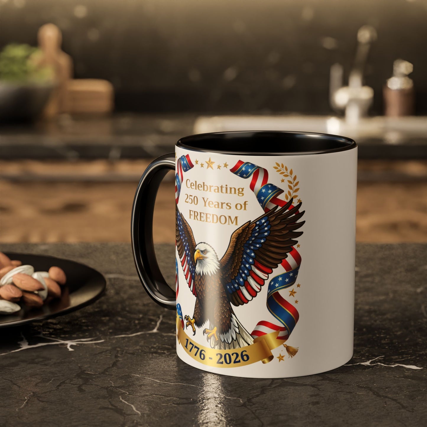 Celebrating 250 Years of Freedom 1776–2026 Patriotic Eagle Mug - (11oz)