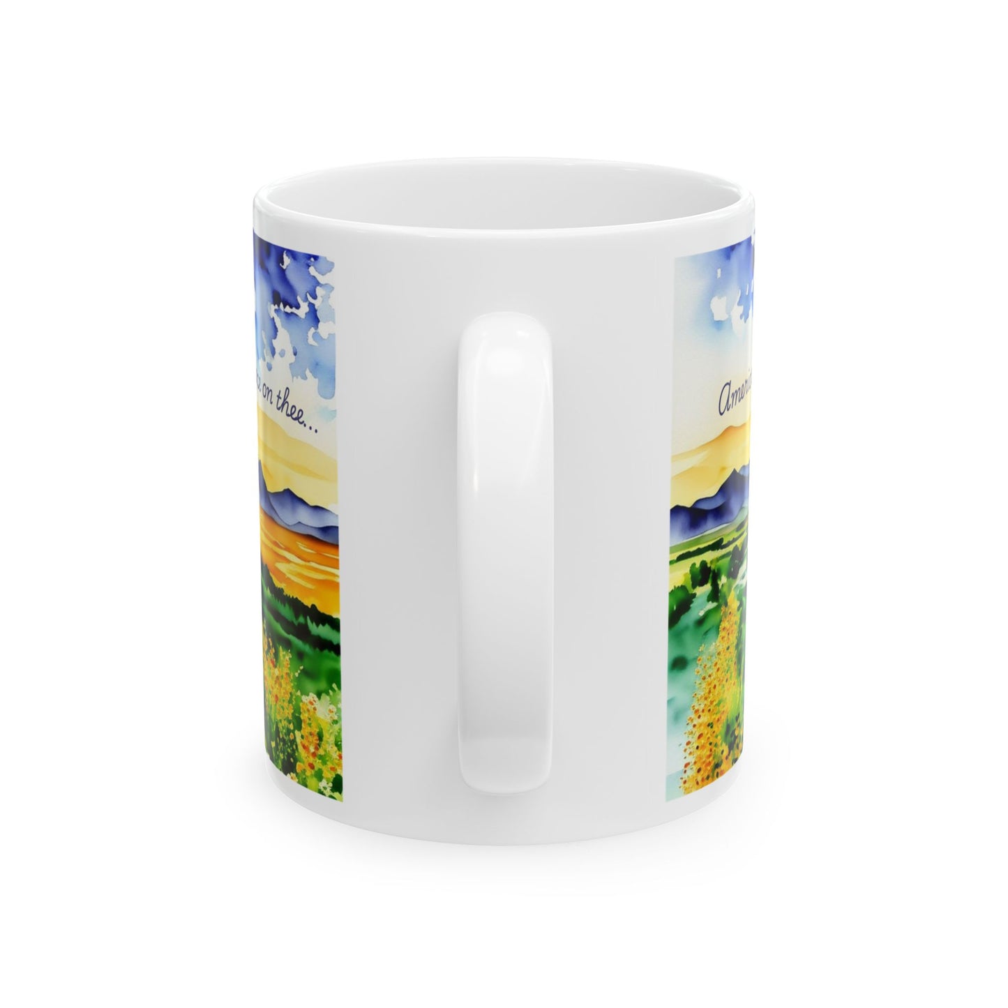America the Beautiful Ceramic Mug - Inspirational Gift, Land That I Love Drinkware, Coffee Mug, Cute Tea Mug, Scenic Mug