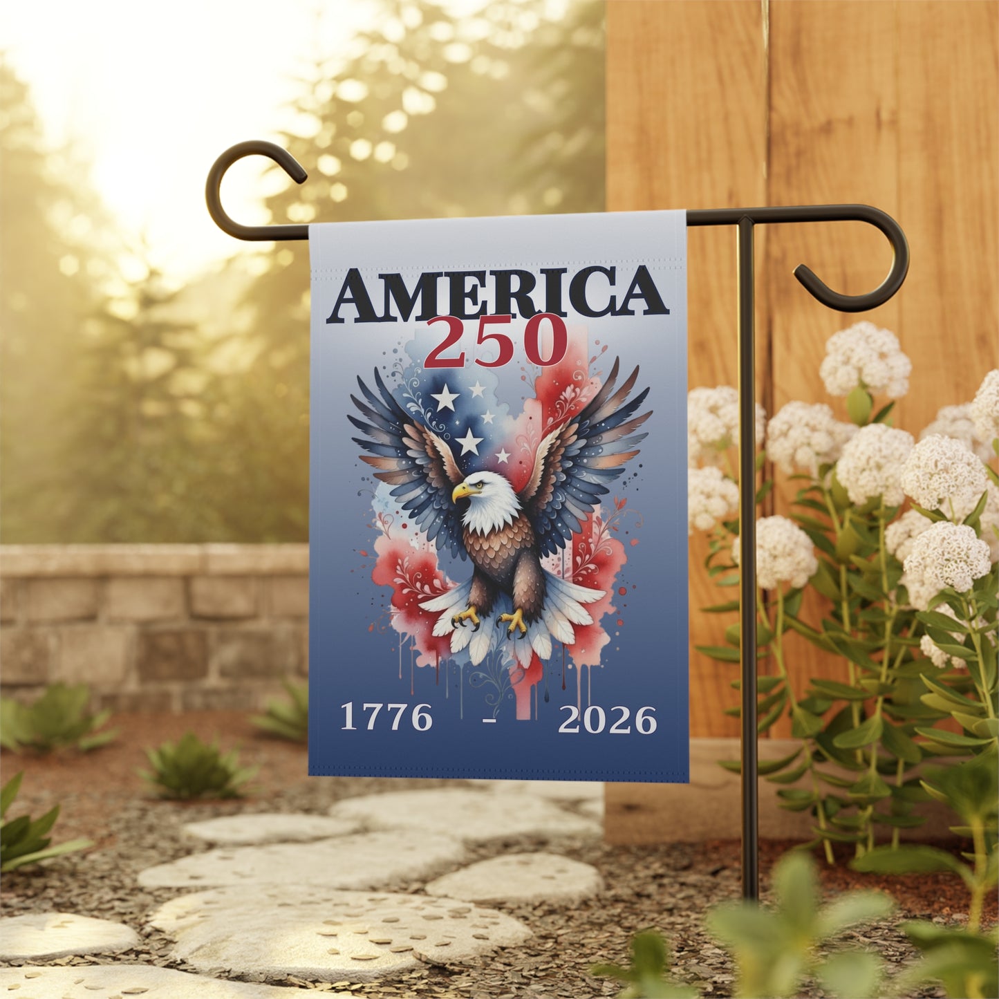 AMERICA 250 Patriotic Eagle with Flare Garden & House Banner