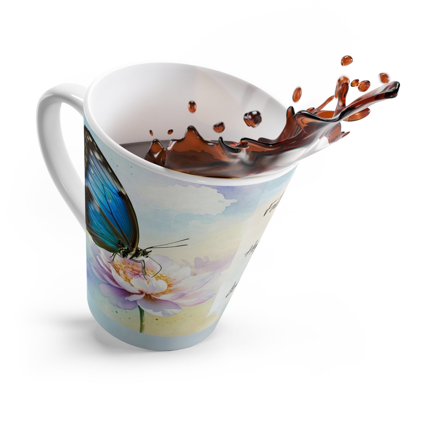 Butterfly Latte Mug - Faith Hope Love