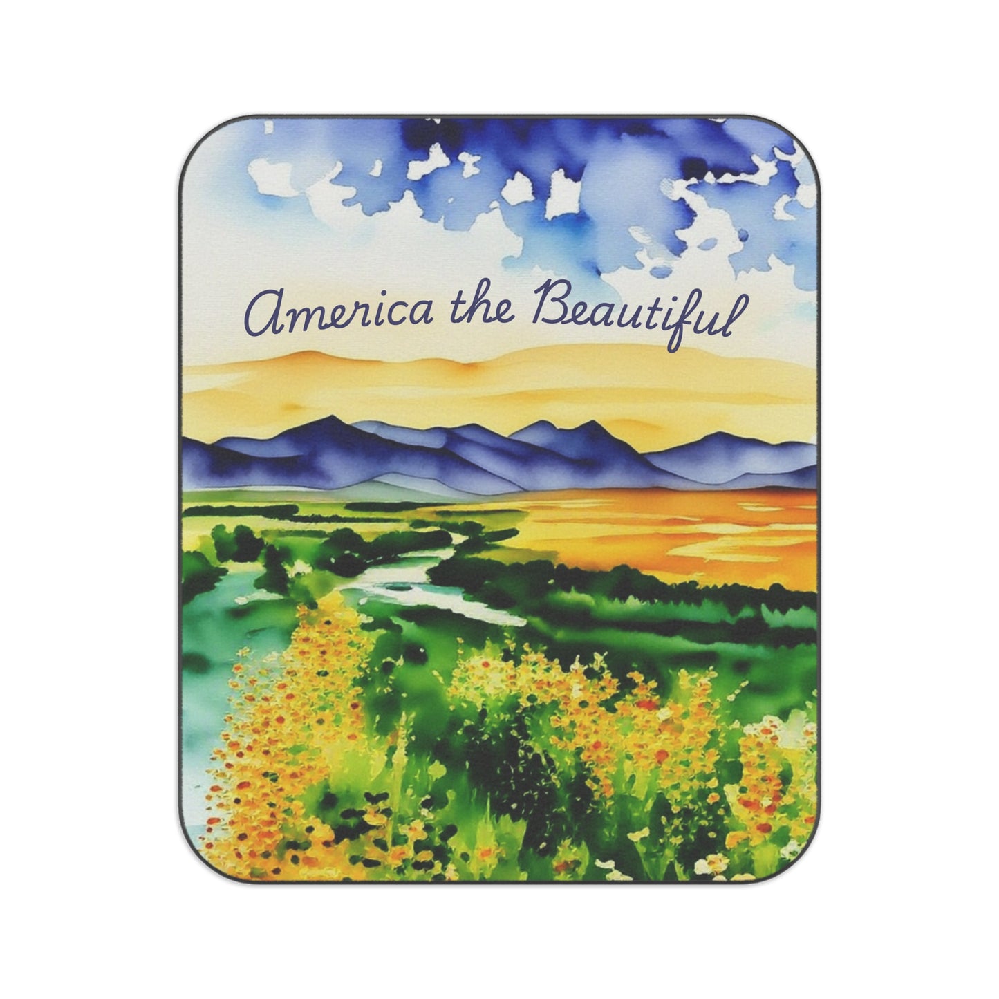 America the Beautiful Picnic Blanket – Outdoor Blanket for Beach, Camping, Festivals, Summer Picnic, Gift Idea