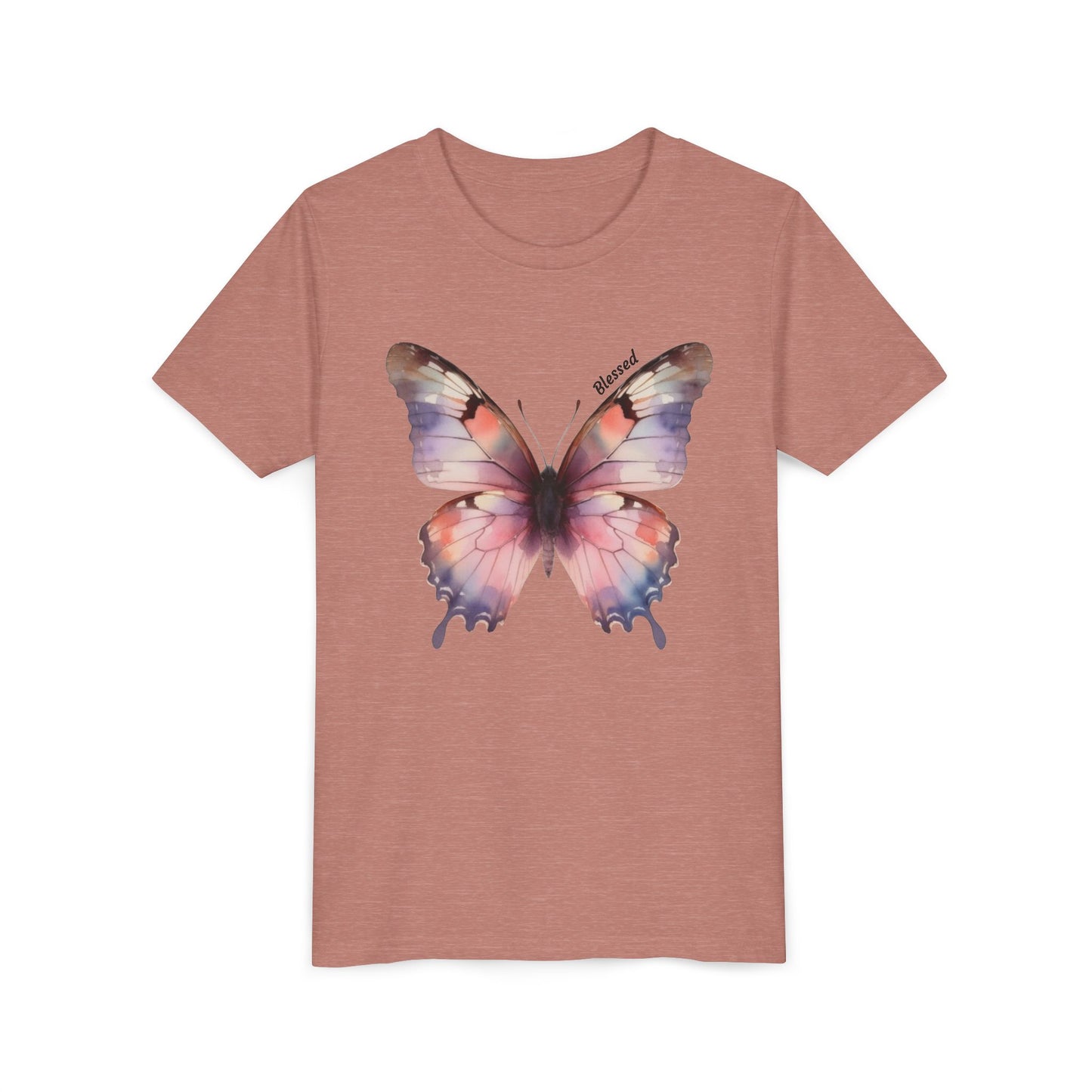 Butterfly Youth Tee — Pastel Watercolor Butterfly Kids T-Shirt