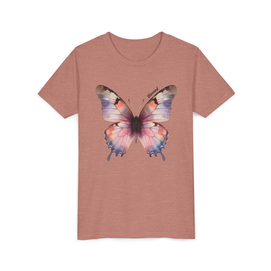 Butterfly Youth Tee — Pastel Watercolor Butterfly Kids T-Shirt