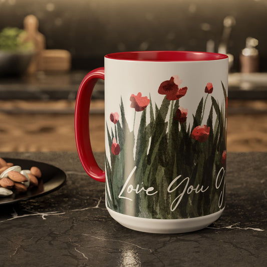 Floral "Love You Grandma" Mugs (11oz, 15oz) - Gift of Love