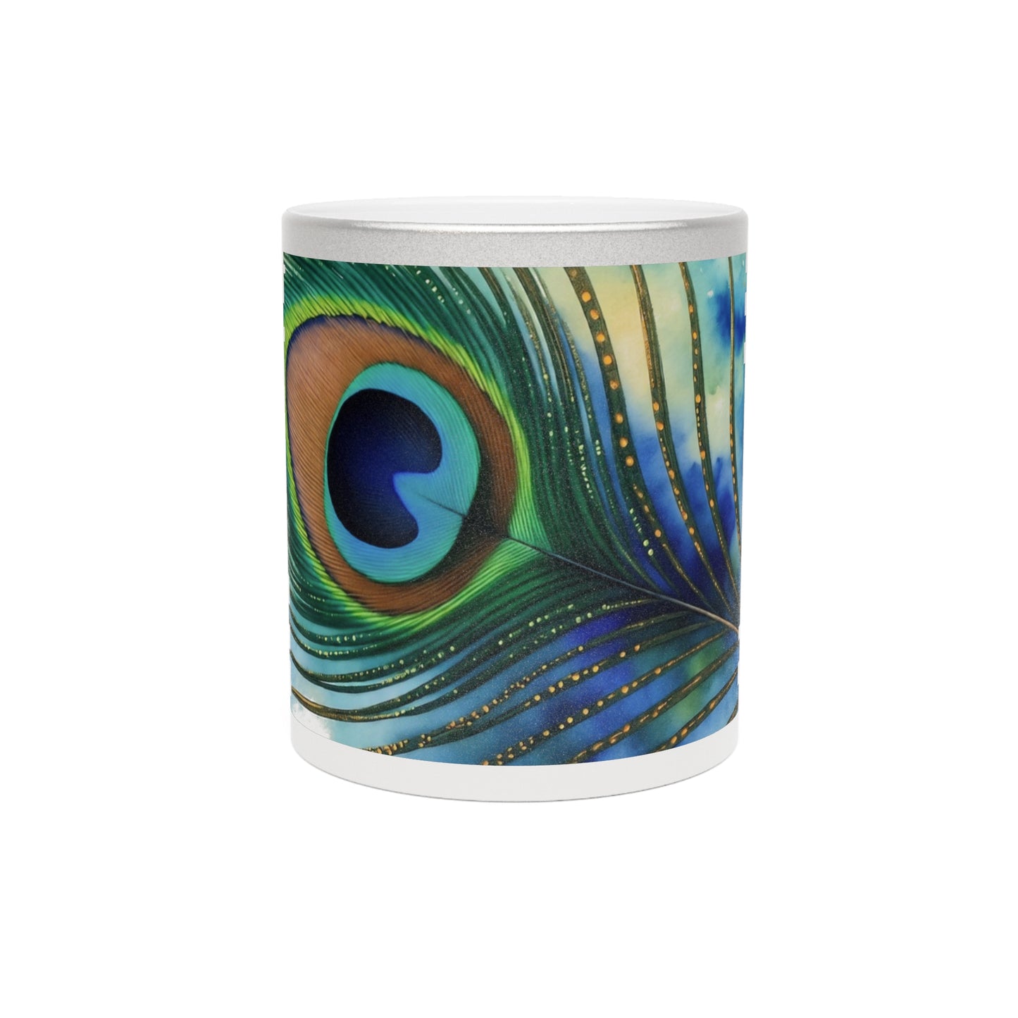 Peacock Feather Metallic Mug Collection