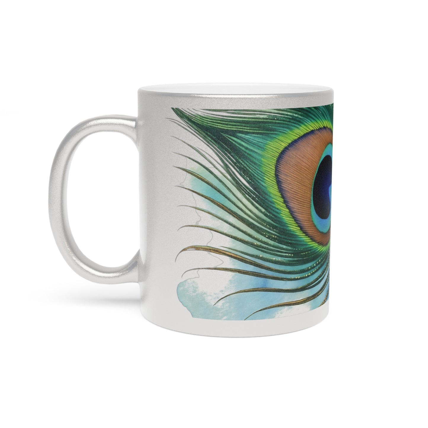 Peacock Feather Metallic Mug Collection