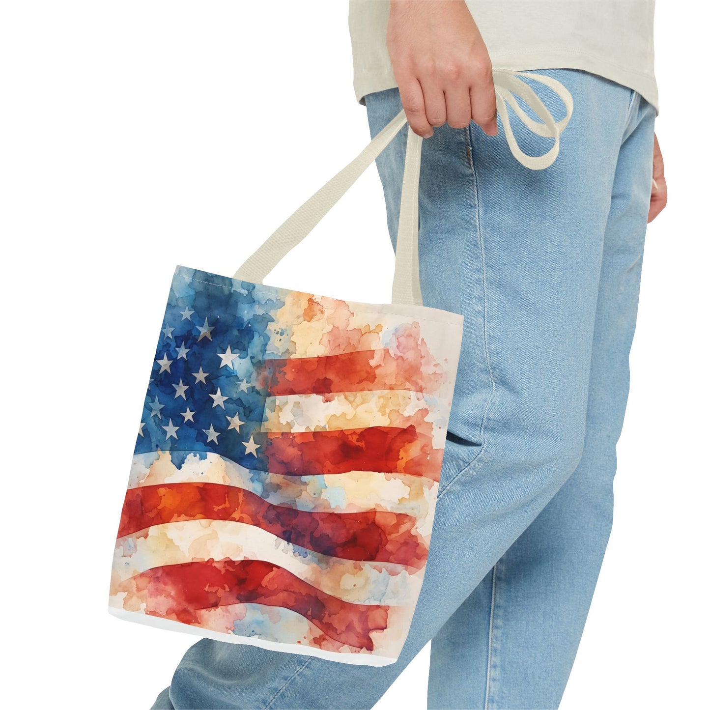 THE Flag Bag!  Patriotic Watercolor Tote Bag 13 x 13