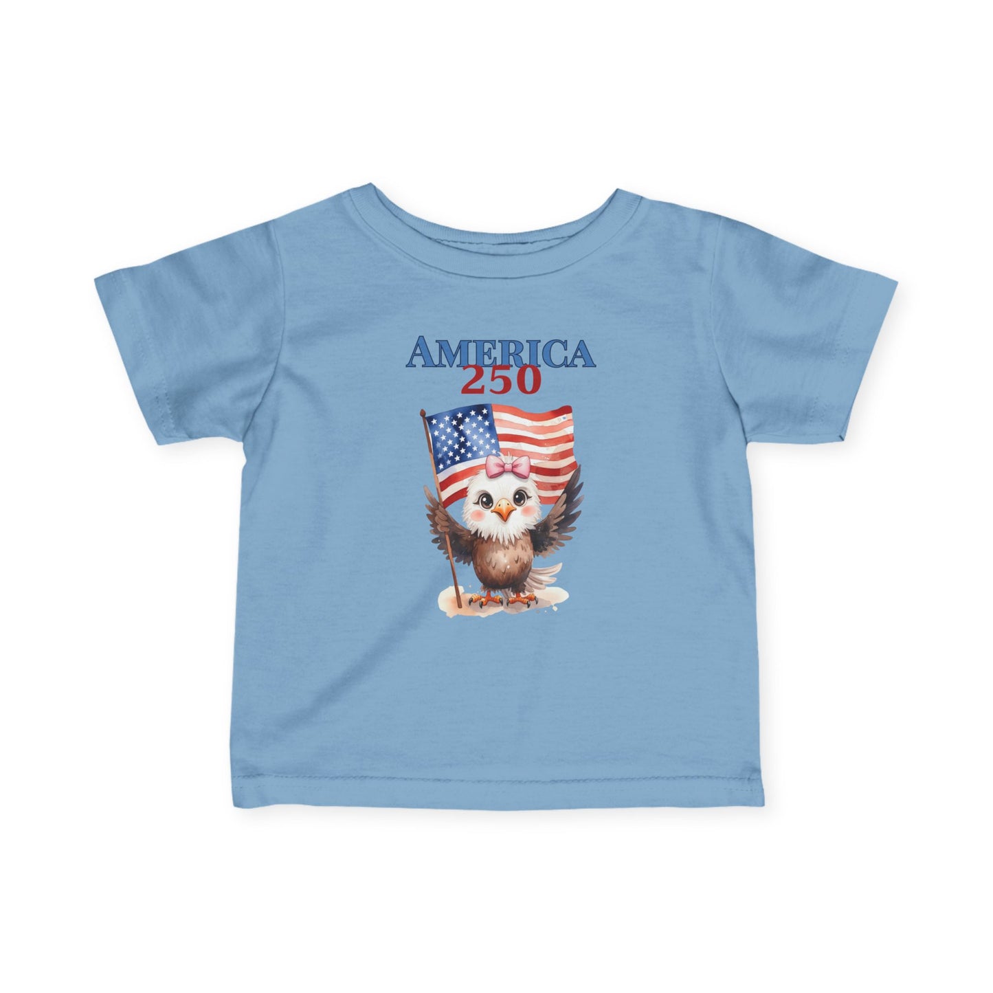 America 250 Patriotic Baby Girl Eagle Shirt (4th of July, Memorial Day) Infant Tee