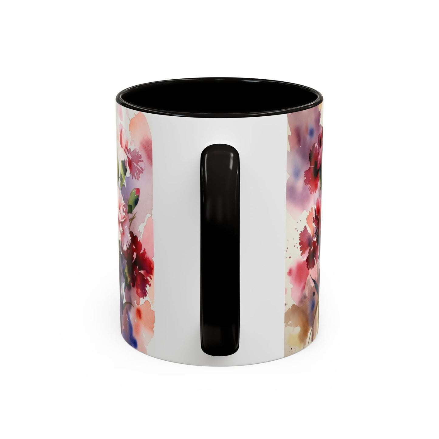 Rejoice Always Bible Verse Mug | Floral Watercolor Carnations 11oz | January Birth Month Flower