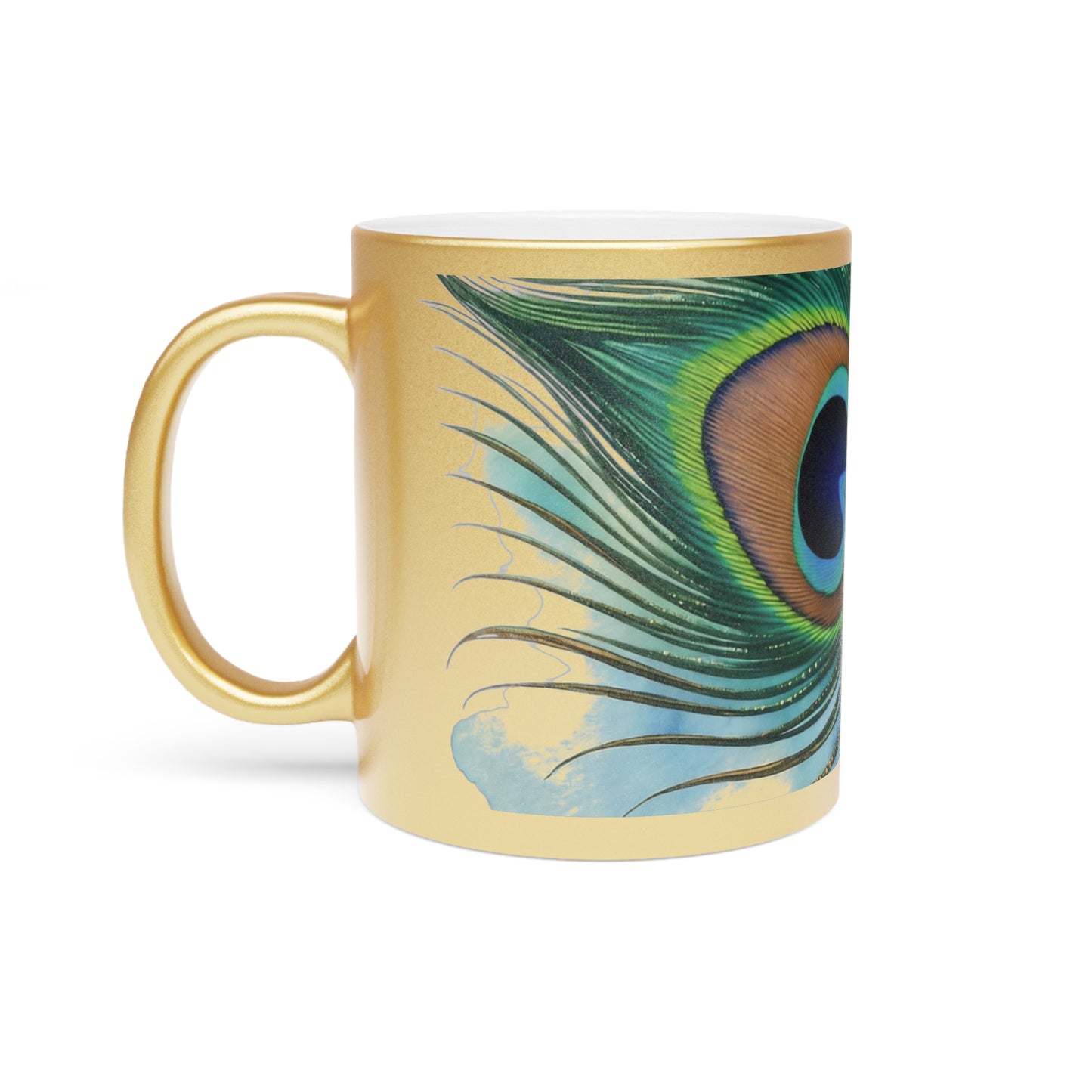 Peacock Feather Metallic Mug Collection
