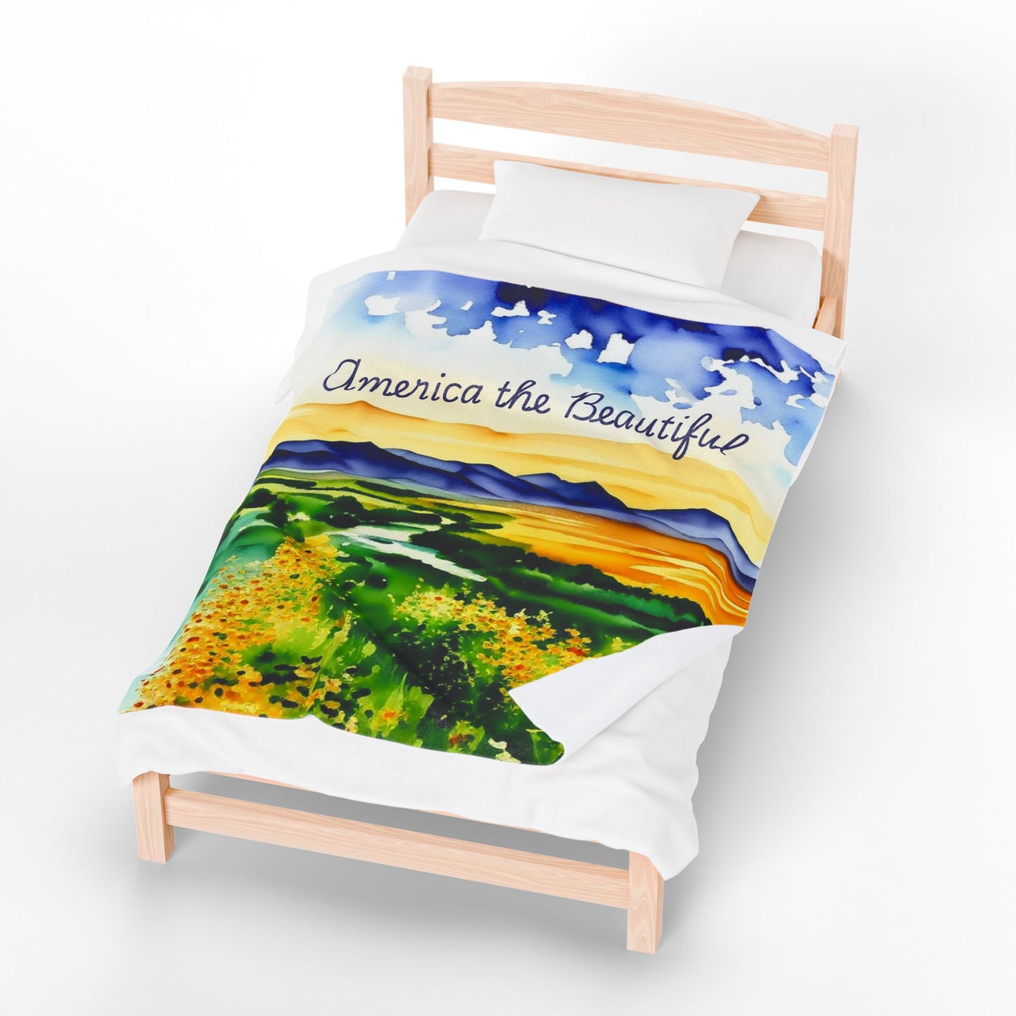 Cozy Velveteen Plush Blanket featuring 'America the Beautiful' Design, Perfect for Home Décor, Gifts for Nature Lovers, Travel [...]