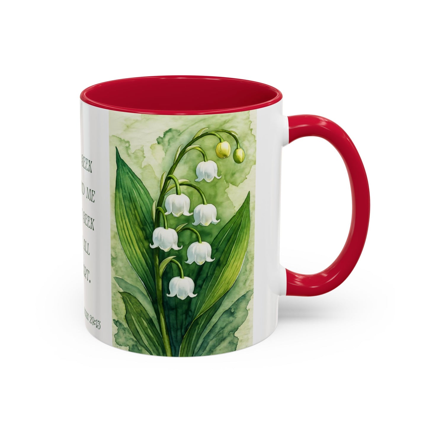 Inspirational Floral Mug - 11oz - "You Will Seek Me" Design