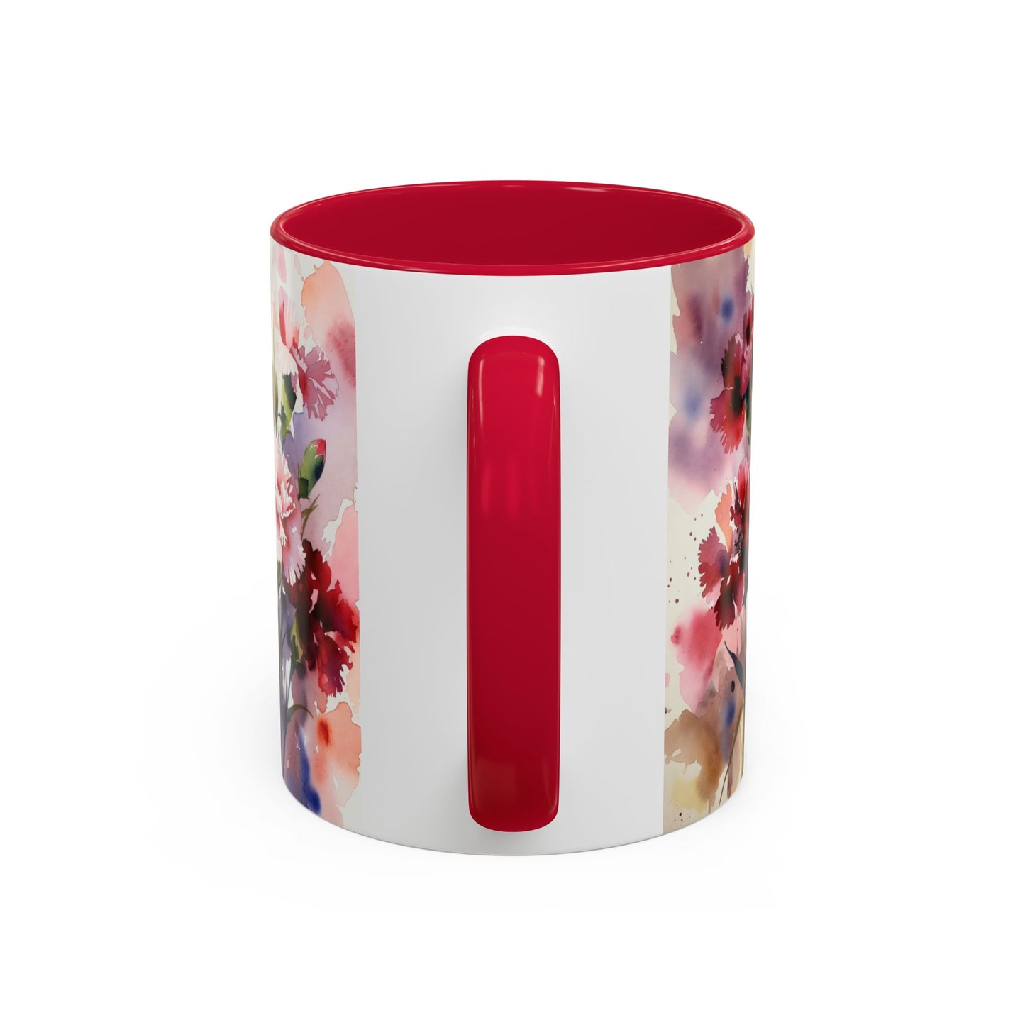 Rejoice Always Bible Verse Mug | Floral Watercolor Carnations 11oz | January Birth Month Flower