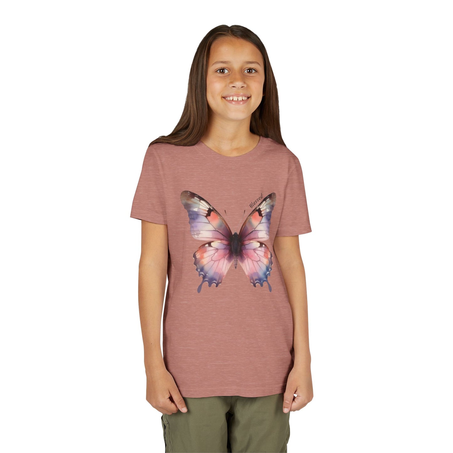 Butterfly Youth Tee — Pastel Watercolor Butterfly Kids T-Shirt