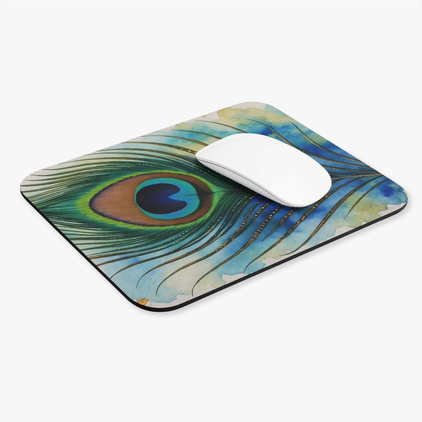Peacock Feather Mouse Pad - Artistic and Colorful Desk Accessory