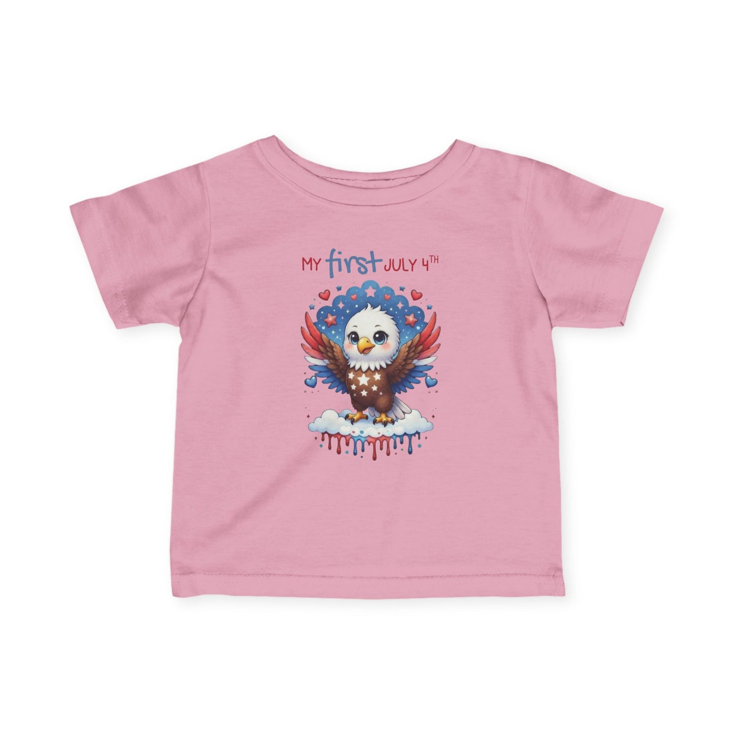 Infant Tee — "My First July 4th" Patriotic Baby Eagle Shirt