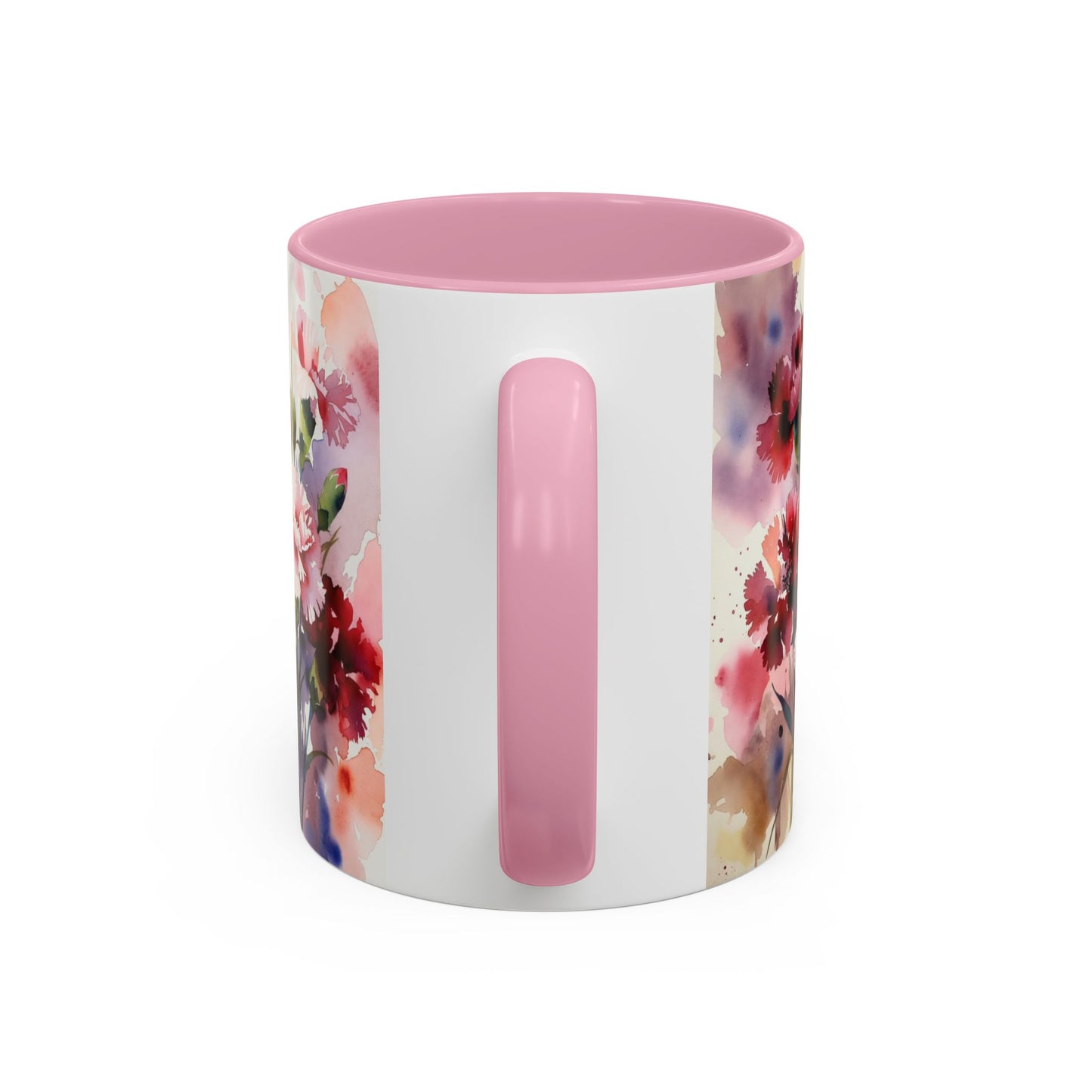 Rejoice Always Bible Verse Mug | Floral Watercolor Carnations 11oz | January Birth Month Flower