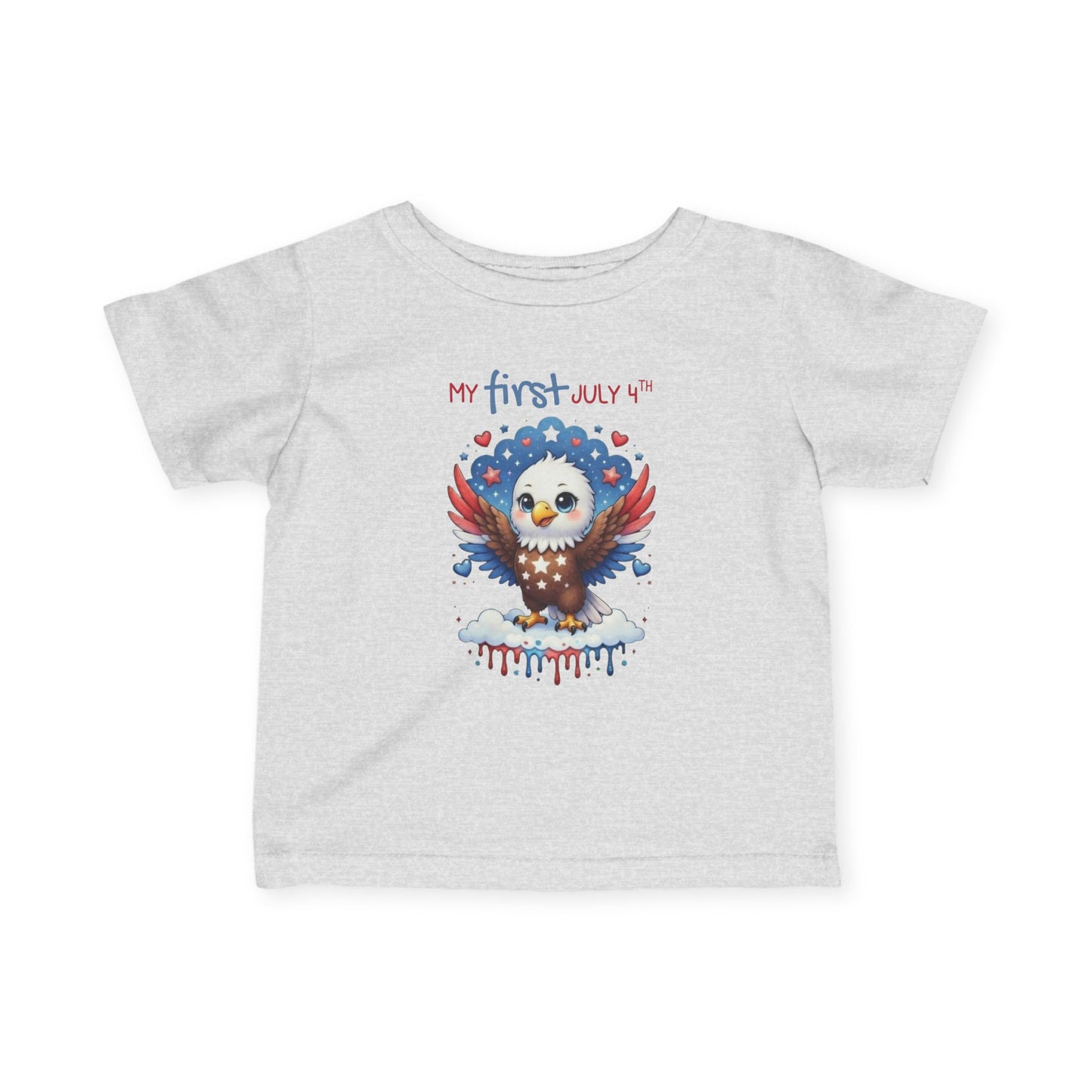 Infant Tee — "My First July 4th" Patriotic Baby Eagle Shirt