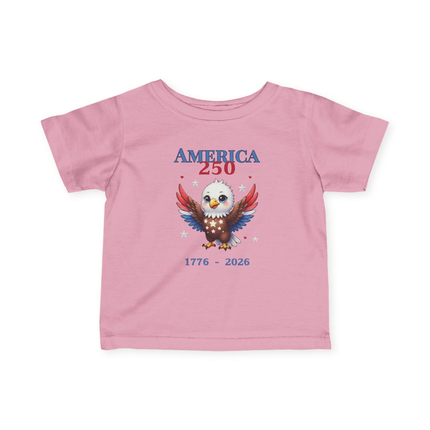 Infant Tee — "America 250" Patriotic Baby Shirt (4th of July, Memorial Day)