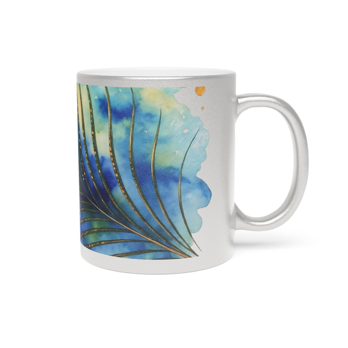 Peacock Feather Metallic Mug Collection
