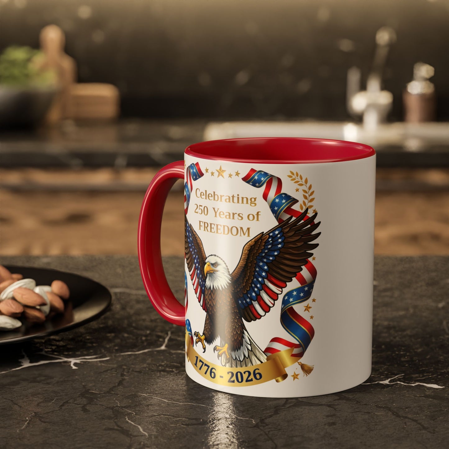 Celebrating 250 Years of Freedom 1776–2026 Patriotic Eagle Mug - (11oz)
