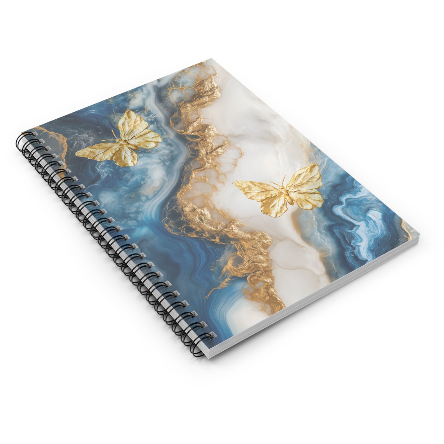 Butterfly Marble Spiral Notebook - Elegant Ruled Lines for Inspiration