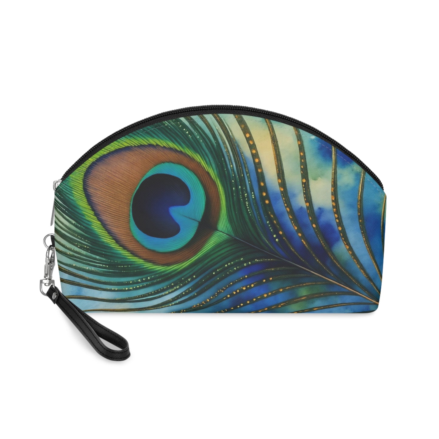 Peacock Feather Makeup Bag - Vibrant Cosmetic Pouch for Beauty Lovers