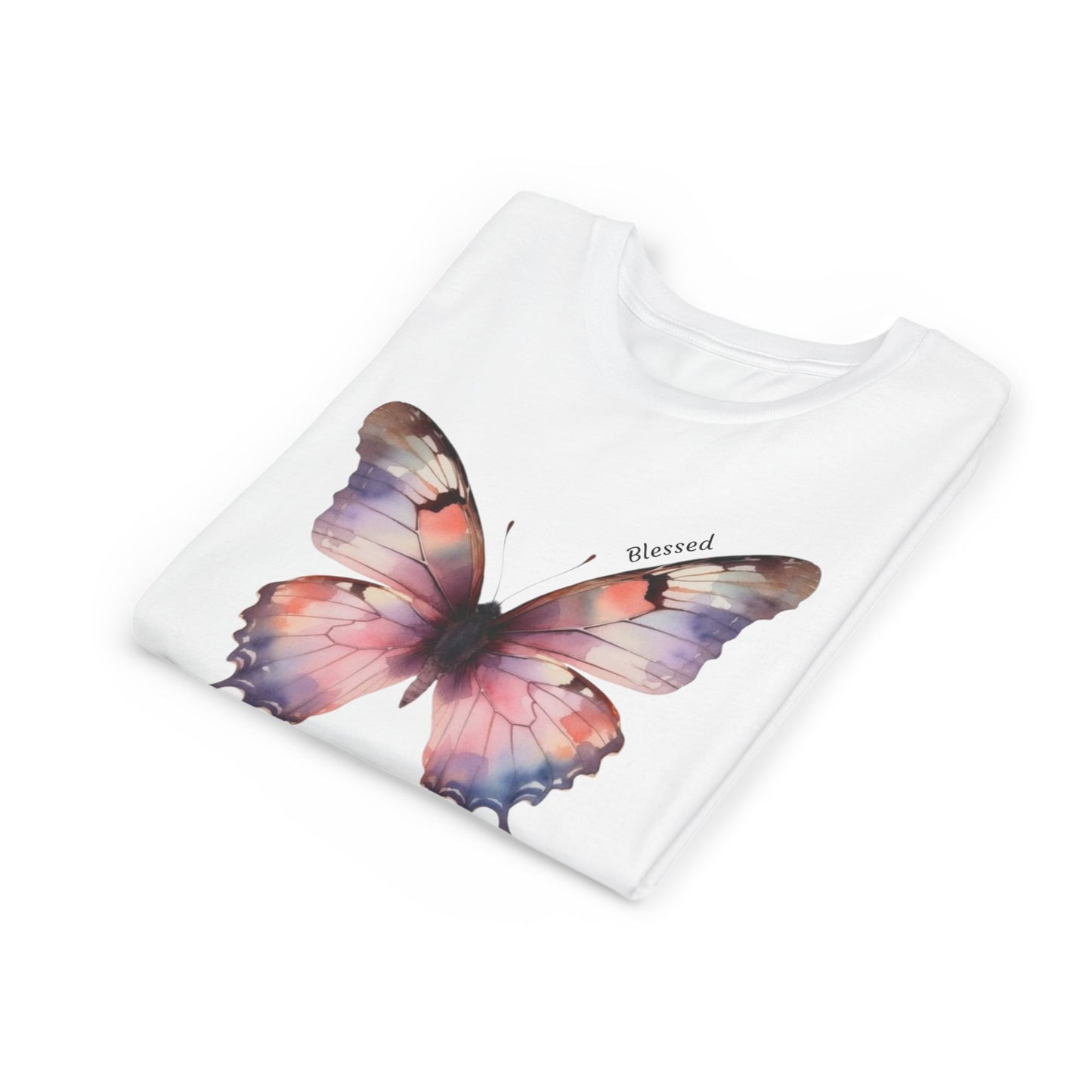 Butterfly Youth Tee — Pastel Watercolor Butterfly Kids T-Shirt