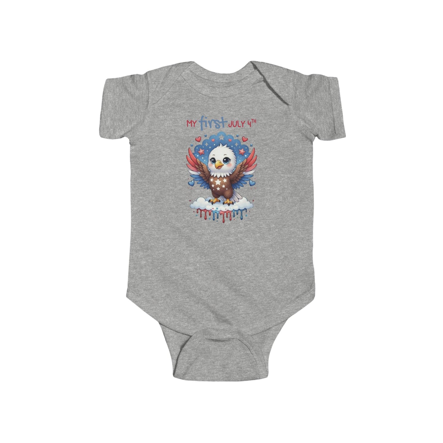 My First July 4th Eagle Infant Bodysuit - Patriotic Baby Onesie