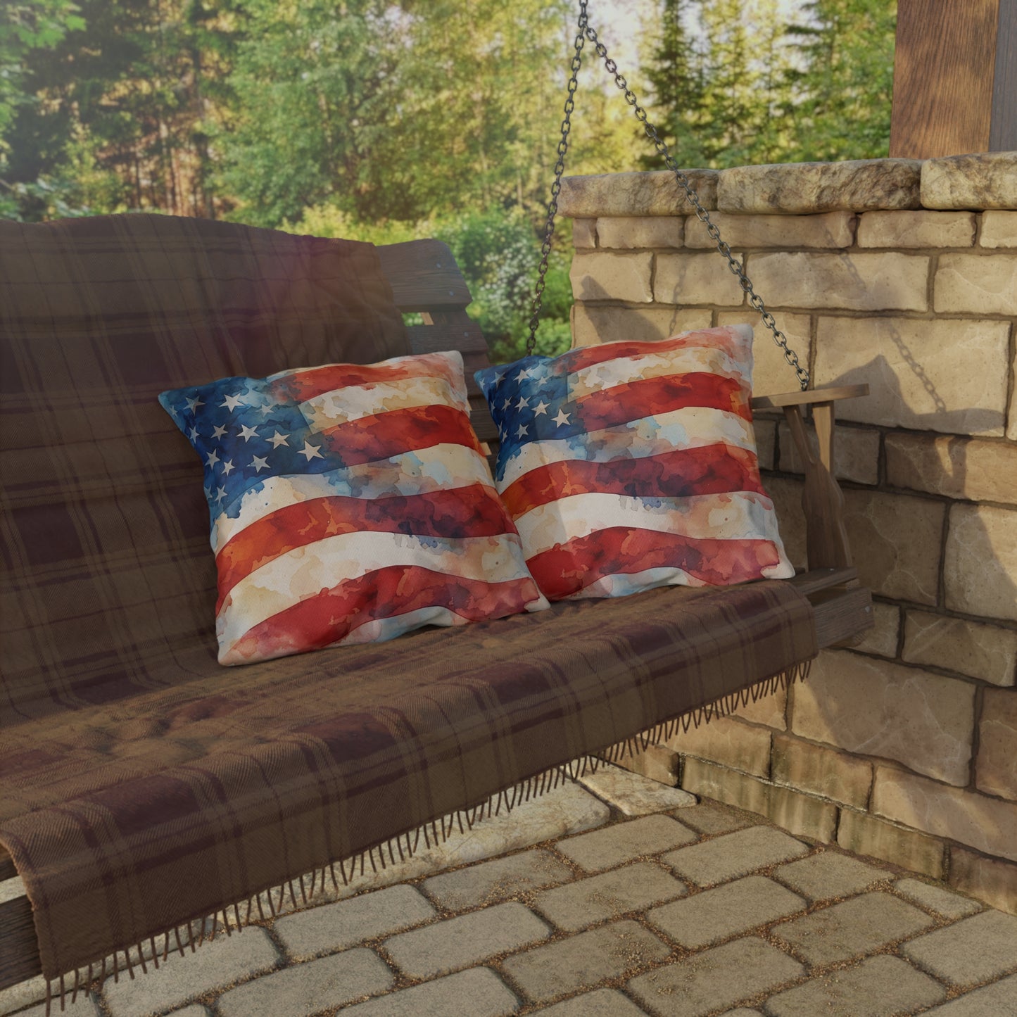 USA Flag Outdoor Pillows