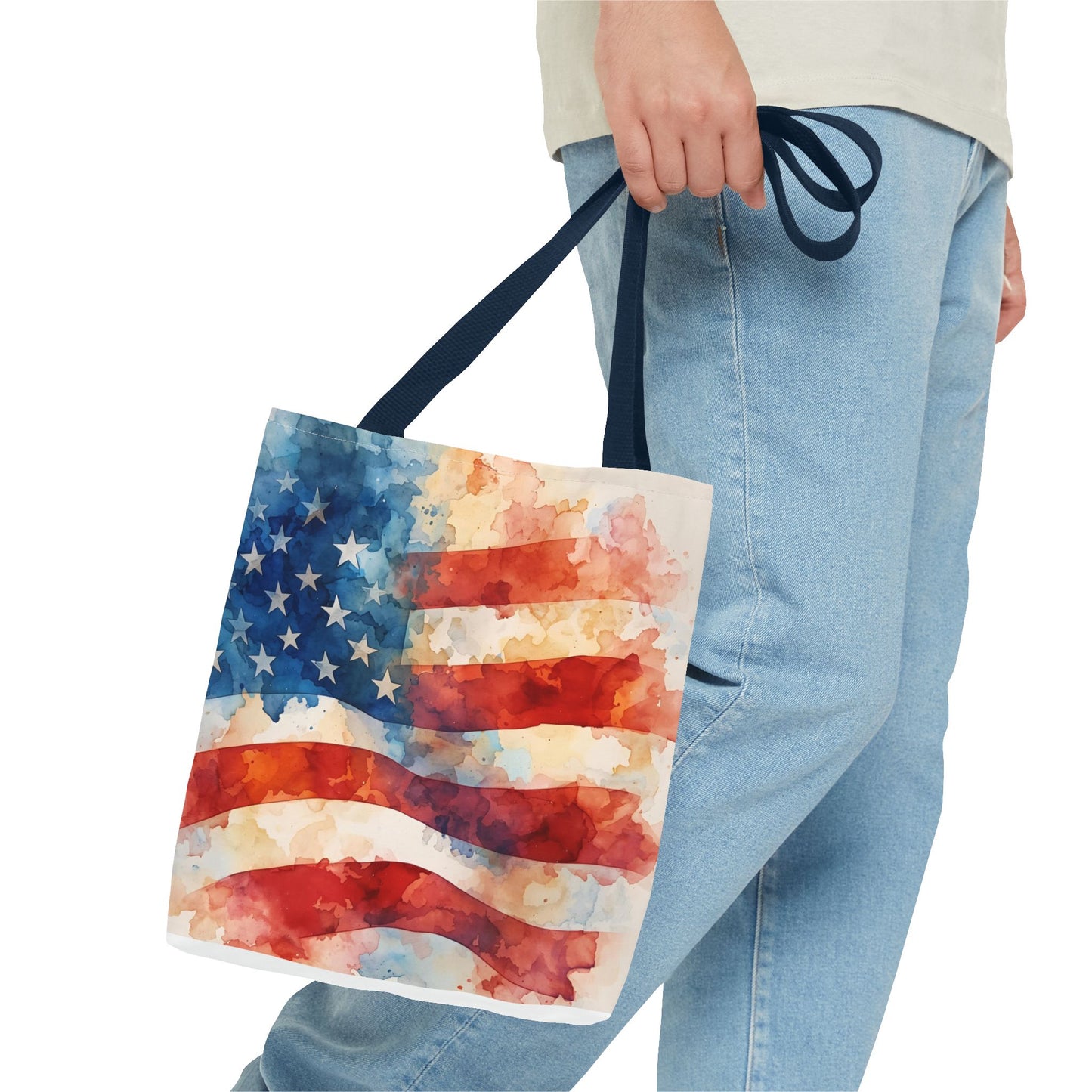 THE Flag Bag!  Patriotic Watercolor Tote Bag 13 x 13